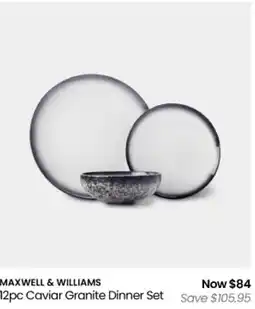 Myer Maxwell & williams caviar granite dinner set offer