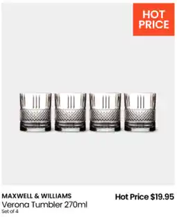 Myer Maxwell & williams verona tumbler offer