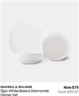 Myer Maxwell & williams white basics diamonds dinner set offer
