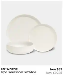 Myer Salt & pepper brae dinner set white offer