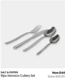 Myer SALT & PEPPER Monaco Cutlery Set offer