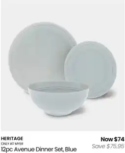 Myer Heritage avenue dinner set, blue offer
