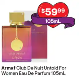Discount Drug Stores Armaf club de nuit untold for women eau de parfum offer