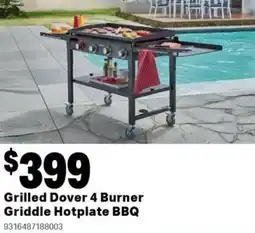 Mitre 10 Grilled dover 4 burner griddle hotplate bbq offer