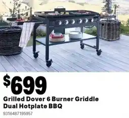 Mitre 10 Grilled dover 6 burner griddle dual hotplate bbq offer