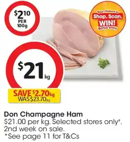 Coles Don champagne ham offer