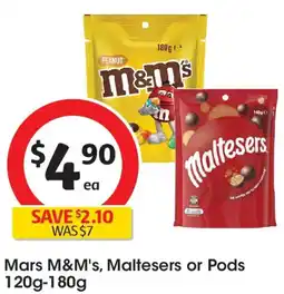 Coles Mars M&M's, Maltesers or Pods offer