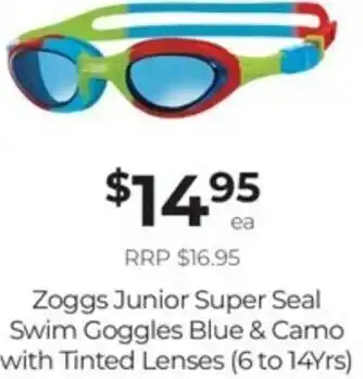 Zoggs Junior Super Seal Swim Goggles Blue & Camo