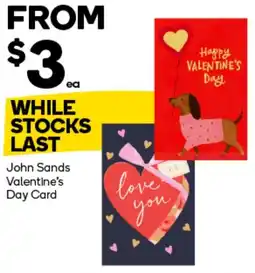 Woolworths John sands valentine's day card offer