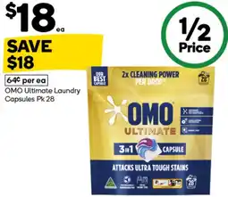 Woolworths Omo ultimate laundry capsules offer