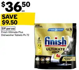 Woolworths Finish ultimate plus dishwasher tablets offer