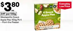 Woolworths 84¢ per 100g woolworths snack apple pies offer