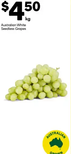 Woolworths Australian white seedless grapes offer