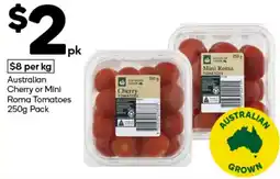 Woolworths Australian cherry or mini roma tomatoes offer