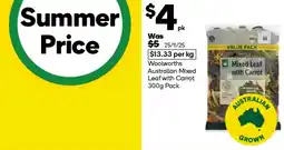Woolworths Woolworths australian mixed leaf with carrot offer