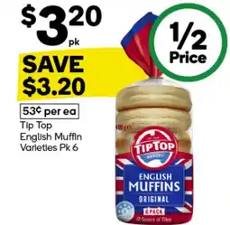Woolworths Tip top english muffin offer