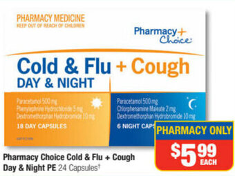 Direct Chemist Outlet Pharmacy Choice Cold & Flu + Cough Day & Night PE offer