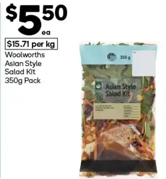 Woolworths Woolworths asian style salad kit offer