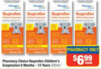 Pharmacy Choice Ibuprofen Children's Suspension 6 Months - 12 Years
