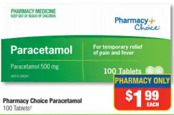 Direct Chemist Outlet Pharmacy Choice Paracetamol 100 Tablets offer