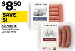 Woolworths Barossa sausage varieties offer
