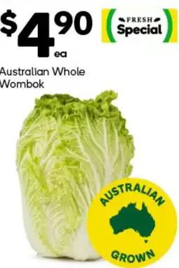 Woolworths Australian whole wombok offer