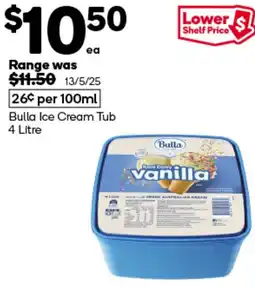 Woolworths Bulla ice cream tub offer