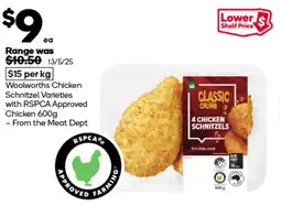 Woolworths Woolworths chicken schnitzel varieties offer