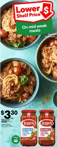 Woolworths Leggo's pasta sauce offer