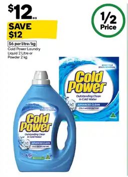 Woolworths Cold power laundry liquid or powder offer