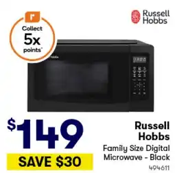 Woolworths Family size digital microwave - black offer