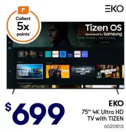 Woolworths Eko 75" 4k ultra hd tv with tizen offer