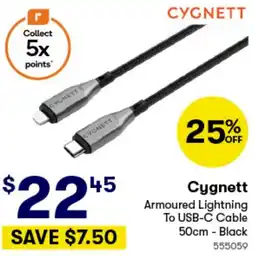 Woolworths Cygnett armoured lightning to usb-c cable offer
