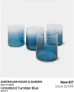 Myer Australian house & garden hinterland tumbler blue offer