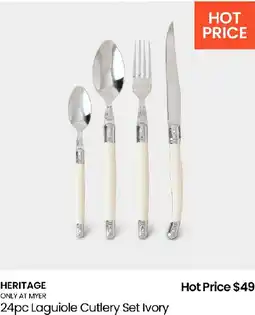 Myer Heritage laguiole cutlery set ivory offer