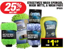 Autopro Streetwize wash sponges, wash mitts, & wash pads offer