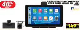 Autopro Wireless smartphone monitor with reverse camera and dash cam offer