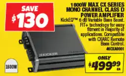 Autobarn 1600w max cx series mono channel class d power amplifier offer