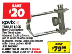 Autobarn Trailer lock heavy duty stairless offer