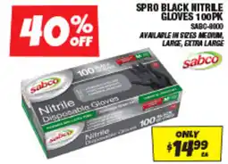 Autobarn spro black nitrile gloves offer