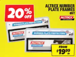 Autobarn Altrex number plate frames offer