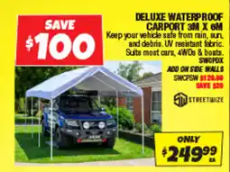 Autobarn Deluxe waterproof carport 3m x 6m offer