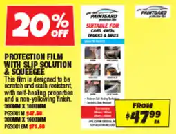 Autobarn Protection film with slip solution & squeegee offer