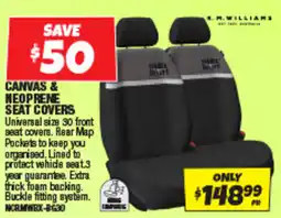 Autobarn Canvas & neoprene seat covers offer