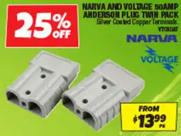 Autobarn Narva and voltage 50amp anderson plug twin pack offer