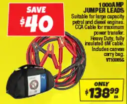 Autobarn 1000amp jumper leads offer