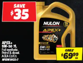 Autobarn Nulon apex+ 5w-30 offer