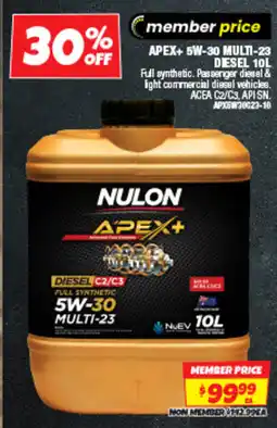 Autobarn Apex+ 5w-30 multi-23 desel offer