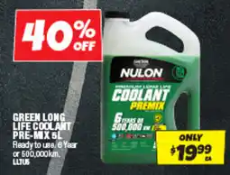 Autobarn Green long life coolant pre-mix offer