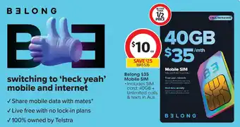 Coles Belong mobile sim offer